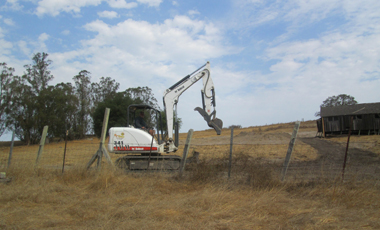 Grading and destroying badger habitat